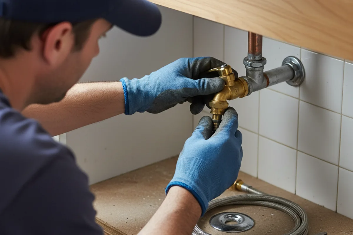 Shutoff valve and fitting work during Burst Pipe Repair in Byesville